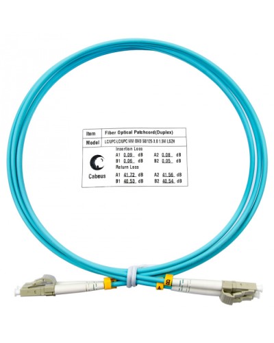 Шнур оптический duplex LC-LC 50/125 MM OM3 1.5 м LSZH Cabeus FOP-50-LC-LC-1.5M в Домодедово Патч-корды и пигтейлы Pintop.ru