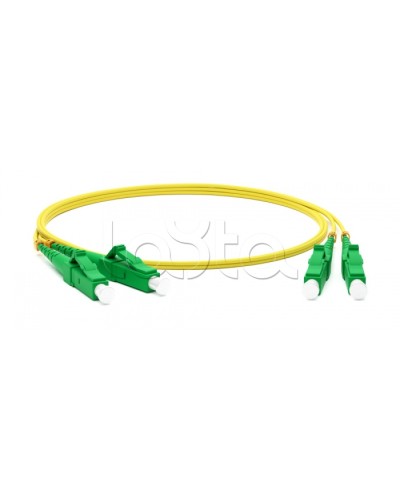 Патч-корд волоконно-оптический одномодовый SM 9/125 (OS2), LC/APC-LC/APC, duplex, LSZH, 1 м Hyperline FC-D2-9-LC/AR-LC/AR-H-1M-LSZH-YL в Домодедово Патч-корды оптические Pintop.ru