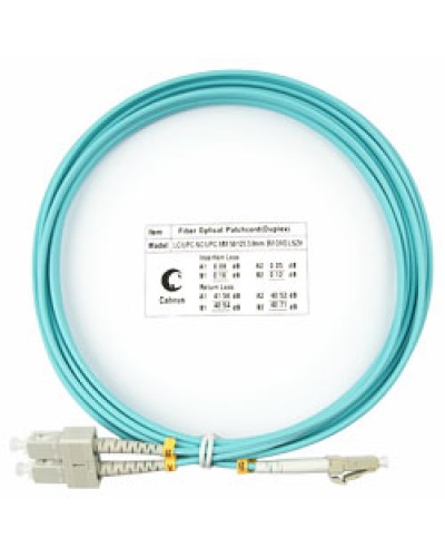 Шнур оптический duplex LC-SC 50/125 MM OM3 3 м LSZH Cabeus FOP-50-LC-SC-3M в Домодедово Патч-корды оптические Pintop.ru