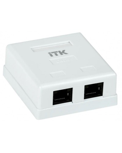 ITK Настенная информационная розетка RJ-45, кат.6, 2-порта (CS2-1C6U-22) в Домодедово Коннекторы Pintop.ru