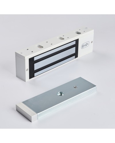 R-Lock RL-EM500-LSW - Электромагнитный замкок, 500кг, DC12/24B, цвет белый, RAL9016(белый), два датчика втроены в корпус замка: датчик Холла и магнито-контактный датчик в Домодедово Электромагнитные замки Pintop.ru