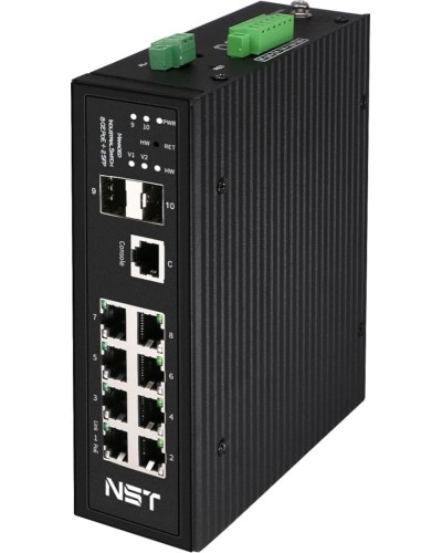 Промышленный управляемый (L2+) HiPoE коммутатор NST NS-SW-8G2G-PL/IM в Домодедово Коммутаторы Pintop.ru