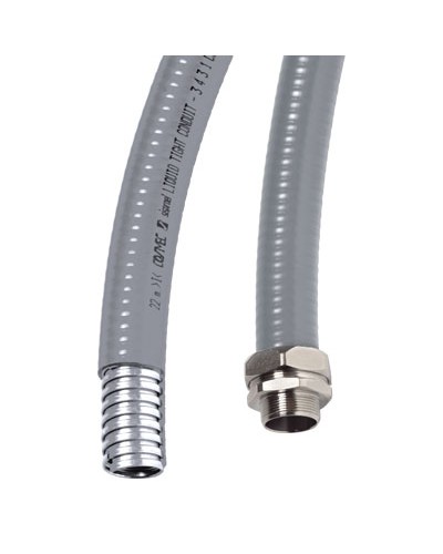 Металлорукав DN 15мм в гладкой ПВХ изоляции, Dвн 15,5 мм, Dнар 21,0, IP66, 50 м, цвет серый DKC 6070R-16 в Домодедово Крепежные изделия Pintop.ru