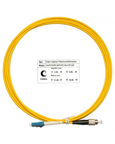 Шнур оптический simplex LC-FC 9/125 sm 2м LSZH Cabeus FOP(s)-9-LC-FC-2m в Домодедово Патч-корды оптические Pintop.ru