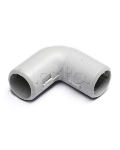 Угол 90° (из двух частей) для труб D16 мм (цвет чёрный) Экопласт 41216-BL в Домодедово Повороты, муфты, тройники Pintop.ru