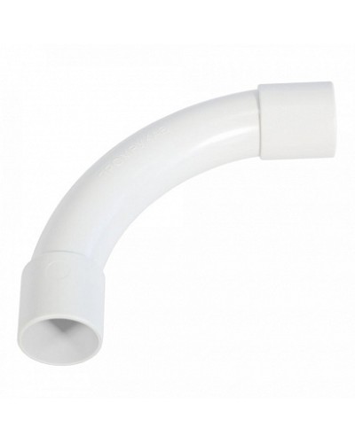 Соединитель угловой белый d20 мм (5шт/300шт уп/кор) Промрукав (PR13.0464) в Домодедово Повороты, муфты, тройники Pintop.ru