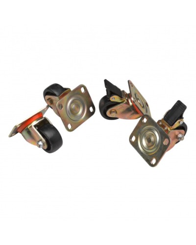 Комплект роликов, 2 шт с тормозом, 2 обычных, нагрузка 150 кг на ролик Datarex DR-460000 в Домодедово Ролики для шкафов и стоек Pintop.ru