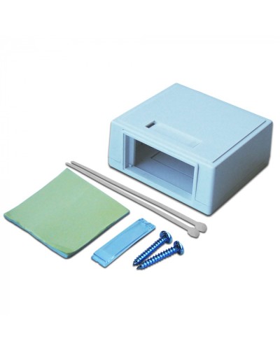 Коробка настенная на 1 модульную вставку, белая LANMASTER (LAN-MB-M2-WH) в Домодедово Распределительные коробки Pintop.ru