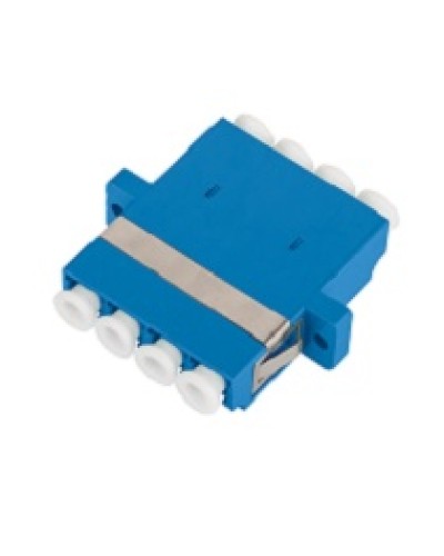 Адаптер NIKOMAX волоконно-оптический, соединительный, одномодовый, стандарта OS2, LC/UPC-LC/UPC, квадро, пластиковый, без шторки, с фланцами, синий, уп-ка 2шт. в Домодедово Проходные адаптеры и розетки оптические Pintop.ru
