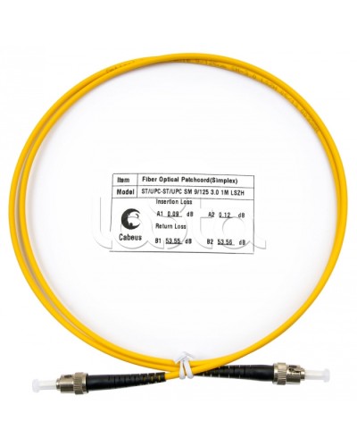 Шнур оптический simplex ST-ST 9/125 sm 1м LSZH Cabeus FOP(s)-9-ST-ST-1m в Домодедово Патч-корды оптические Pintop.ru