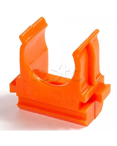 Крепёж-клипса для труб АБС-пластик оранжевая д32 в малой упаковке (10шт/500шт уп/кор) Промрукав (PR13.0115) в Домодедово Держатели, клипсы, скобы Pintop.ru