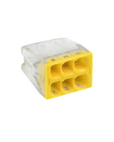 Строительно-монтажная клемма СМК 2273-246 (с пастой) 6 отверстий 0,5-2.5мм2 (50шт.) EKF (plc-smk-2273-246) - Строительно-монтажная клемма СМК 2273-246 (с пастой) 6 отверстий 0,5-2.5мм2 (50шт.) EKF PROxima в Домодедово Клеммные колодки Pintop.ru