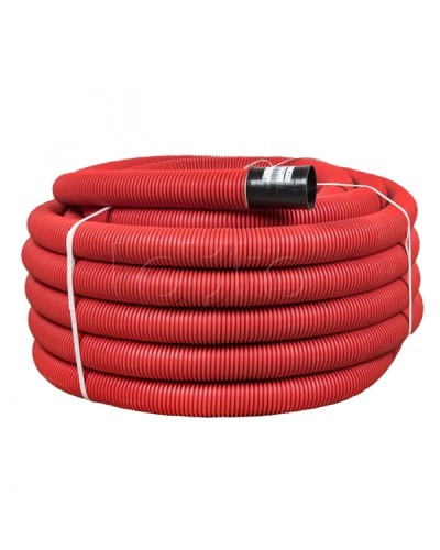 Труба гофр. двустенная ПНД/ПНД гибкая с протяжкой d75 мм (50 м) красная EKF-Plast (tg2st-75-50m) в Домодедово Труба гофрированная Pintop.ru