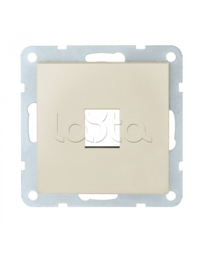 Накладка с суппортом розетки комп. и телеф. на 1 вход (бежевый матовый) БЕЗ механизма LK80 Экопласт (846102-0) в Домодедово Розетки компьютерные и телефонные Pintop.ru