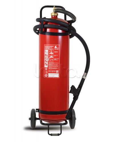 Огнетушитель ПОЖТЕХНИКА ОП-50(з) МИГ на тележке с перекрывным стволом, (баллон 62,5л., ОТВ-50кг) в Домодедово Огнетушители Pintop.ru