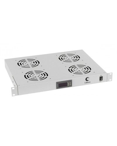 Панель вентиляционная с 4 вентиляторами с цифровым термодатчиком Cabeus JG03t в Домодедово Вентиляторные модули Pintop.ru