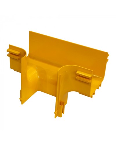 Вертикальный отвод на оптический лоток 120 мм, желтый LANMASTER (LAN-OT120-VT120) в Домодедово Аксессуары для лотков Pintop.ru