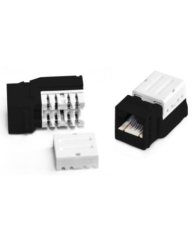 Вставка Keystone Jack RJ-45(8P8C) Hyperline KJNE-8P8C-C6-90-BK в Домодедово Модули Keystone Pintop.ru