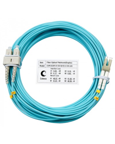 Шнур оптический duplex LC-SC 50/125 mm OM3 25м LSZH Cabeus FOP-50-LC-SC-25m в Домодедово Патч-корды и пигтейлы Pintop.ru
