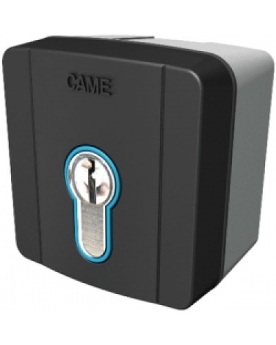 Ключ-выключатель накладной с цилиндром замка DIN и синей подсветкой Came 806SL-0050 в Домодедово Запчасти для шлагбаумов и автоматики Pintop.ru