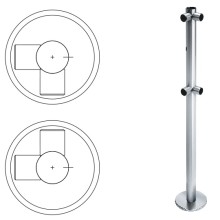 Стойка ограждения L-образная с отверстием под фиксатор, 2 муфты справа (антик серебро) Oxgard