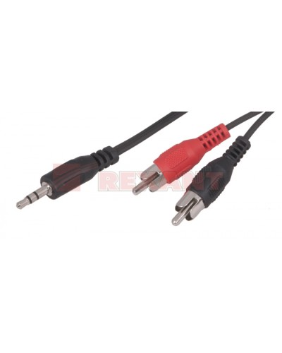 Шнур 3.5 мм стерео штекер - 2 RCA 1.5 м (10шт/уп) REXANT 17-4202 в Домодедово Коннекторы Pintop.ru
