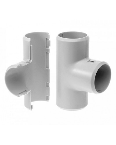 Тройник разборный д20 безгалогенный (HF) атмосферостойкий серый (50шт/600шт уп/кор) Промрукав (PR13.0365) в Домодедово Повороты, муфты, тройники Pintop.ru