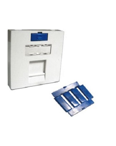 Вставка 45x45 на 1 кейстоун, угловая, со шторкой, маркировкой и иконками, белая LANMASTER LAN-SIP-23A-WH в Домодедово Аксессуары для кабель-канала Pintop.ru