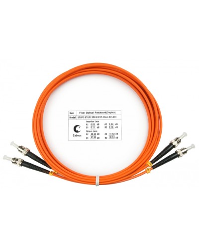 Шнур оптический duplex ST-ST 62,5/125 mm 3м LSZH Cabeus FOP-62-ST-ST-3m в Домодедово Патч-корды оптические Pintop.ru