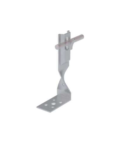 Угловой держатель зажимной скрученный для прутка Ø 5-8 мм H140 мм CU КМ-Профиль (UDZS-H140-D5-8 CU) в Домодедово Монтажные материалы Pintop.ru