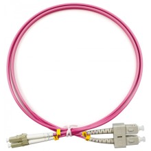 Шнур оптический duplex LC-SC 50/125 mm OM4 1м LSZH Cabeus FOP-50-OM4-LC-SC-1m