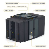 Крыша откидная поликарбонат 600 × 1030 ЭМаг 12/24В для шкафа ШТК-СП-×.6.× ЦМО ЦОД-СП-КОП-НО-600.1030-9005