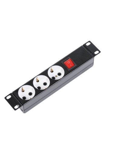 Блок силовых розеток 10 без шнура с выключателем, 3 розетки (черный) ЦМО БР-3П-10-9005 в Домодедово Блоки розеток Pintop.ru