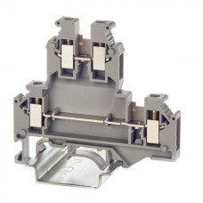 Клемма двухуровневая, винтовой зажим, 4 точки подключения, 4 кв.мм, серая DKC (KRUKB-5)