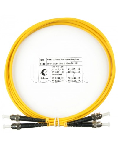 Шнур оптический duplex ST-ST 9/125 sm 2м LSZH Cabeus FOP(d)-9-ST-ST-2m в Домодедово Патч-корды оптические Pintop.ru