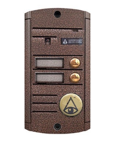 Видеопанель вызывная накладная цветная на 2 абонента Activision AVP-452 (PAL, медь) в Домодедово Вызывные видеопанели малоабонентные Pintop.ru