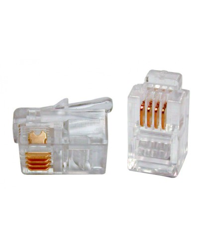 Коннектор телефонный для телефонных трубок Cabeus 4P4C в Домодедово Коннекторы и разъемы Pintop.ru