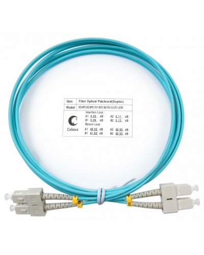 Шнур оптический duplex SC-SC 50/125 mm OM3 1,5м LSZH Cabeus FOP-50-SC-SC-1,5m в Домодедово Патч-корды и пигтейлы Pintop.ru