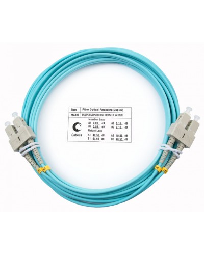 Шнур оптический duplex SC-SC 50/125 mm OM3 5м LSZH Cabeus FOP-50-SC-SC-5m в Домодедово Патч-корды и пигтейлы Pintop.ru