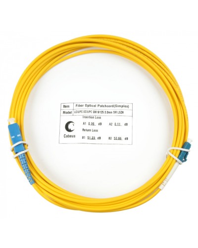 Шнур оптический simplex LC-SC 9/125 sm 15м LSZH Cabeus FOP(s)-9-LC-SC-15m в Домодедово Патч-корды оптические Pintop.ru