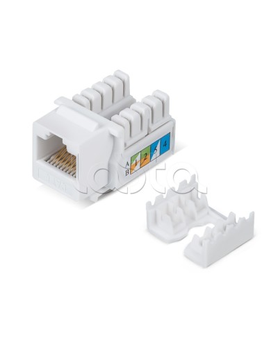 Вставка Keystone Jack RJ-45, категория 6, заделка тип 110, белая Cabeus KJ-RJ45-Cat.6-90 в Домодедово Модули Keystone Pintop.ru