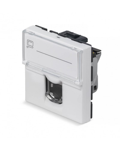 Модуль Keystone Jack RJ-45(8P8C), 180 градусов, категория 6a, экранированная Cabeus (KJ-RJ45-Cat.6a-SH-180T-FP-L-45) в Домодедово Модули Keystone Pintop.ru