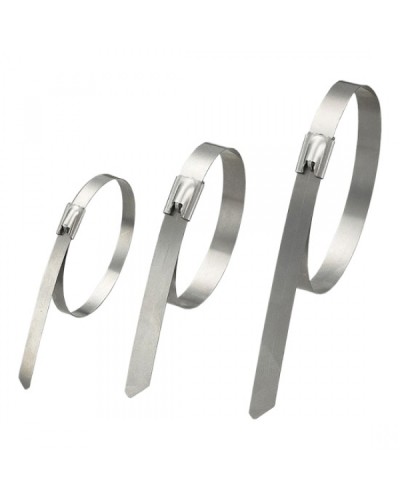 Стяжка неразъемная стальная, коррозионно-стойкая (нержавеющая сталь 304L), 150x4.6x0.3мм, (100 шт) в Домодедово Стяжки-хомуты Pintop.ru