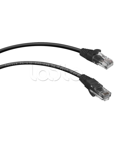 Шнур коммутационный 2xRJ-45/8P8C U/UTP кат.5е (1,5 м) Cabeus PC-UTP-RJ45-Cat.5e-1.5m-BK в Домодедово Патчкорды (медные) Pintop.ru