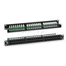 Патч-панель высокой плотности 19", 1U, 48 портов RJ-45, категория 6, Dual IDC Cabeus PLHD-48-Cat.6-Dual IDC-1U