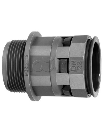 Муфта труба-коробка DN 36 мм, М50х1,5, полиамид, цвет черный DKC PAM36M50N в Домодедово Повороты, муфты, тройники Pintop.ru