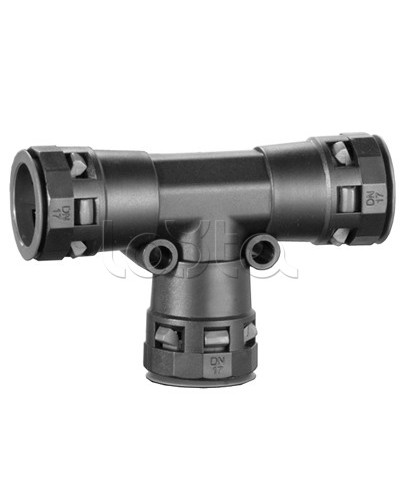 Тройник DN 12/12/12 мм, полиамид, цвет черный DKC PAT12N в Домодедово Повороты, муфты, тройники Pintop.ru