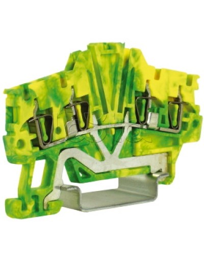 Зажим для заземления, 2 ввод/2 вывода, 1,5 кв.мм желто-зеленый DKC ZHT420 в Домодедово Держатели, клипсы, скобы Pintop.ru