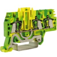 Зажим для заземления, 1 ввод/2 вывода, 2,5 кв.мм желто-зеленый DKC ZHT510