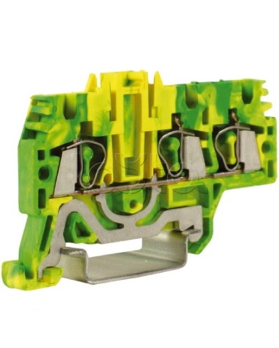 Зажим для заземления, 1 ввод/2 вывода, 2,5 кв.мм желто-зеленый DKC ZHT510 в Домодедово Держатели, клипсы, скобы Pintop.ru